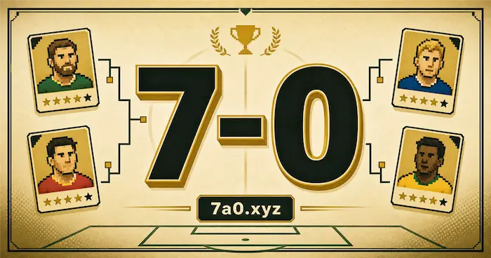 7a0 share cover with football cards and a 7-0 tournament bracket motif